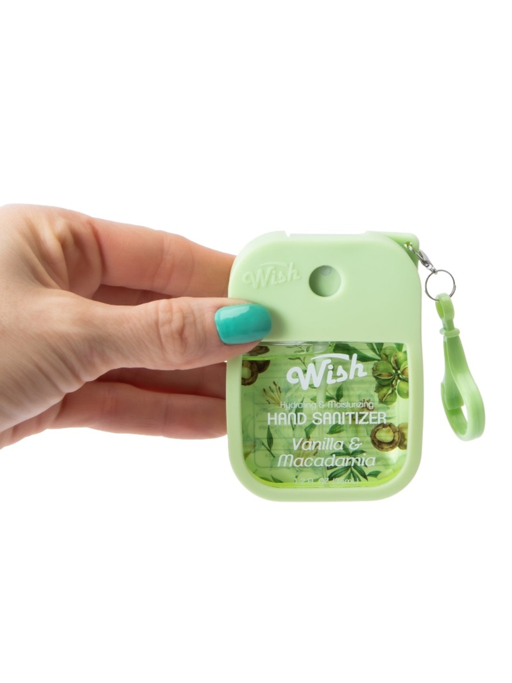 🌺 Wish Vanilla & Macadamia Hydrating Hand Sanitizer Spray Case Keychain - Picture 2 of 3